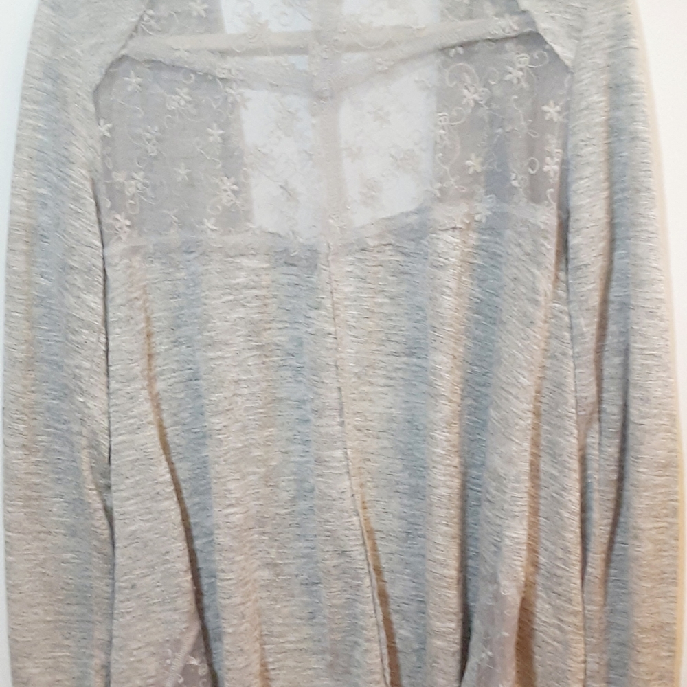 Rods gray womens knit and lace